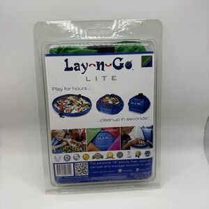 Lay-N-Go Lite Blue Toy Bag 18 Inch Activity Mat Carryall Storage Reversible New